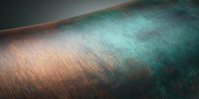 cobre superficie con pátina y textura demostración único patrones foto