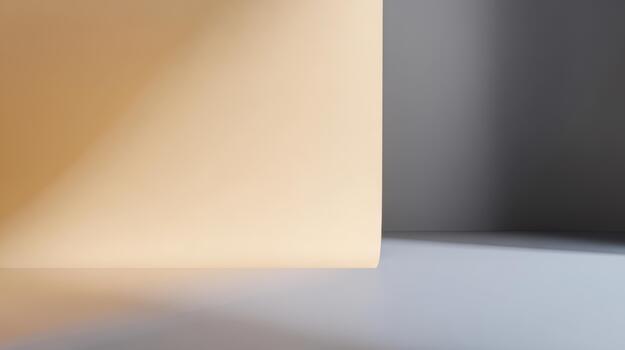 Smooth beige paper rolls on a gray surface in soft light photo