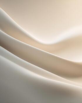 Soft cream fabric waves create a calm and elegant texture photo