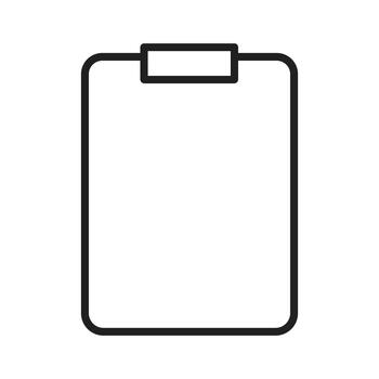 Blank clipboard line icon. A simple symbol for notes, tasks, checklists, and documents, isolated on a white background. vector