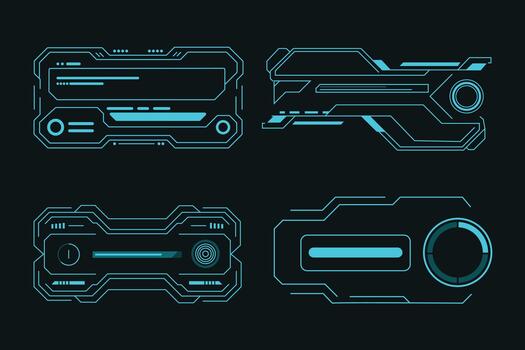 Futuristic HUD UI Elements Collection vector