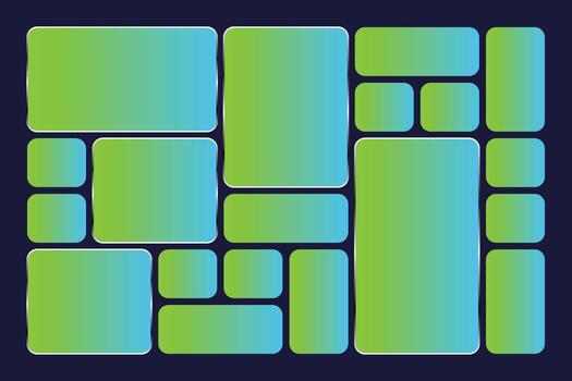 Creative UI Frames and Card Tile Layouts with Brutal Geometry for Web Comics and Modern Design vector