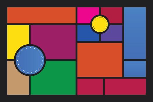 Trendy Bento Grid Design Template Featuring Brutal Shape Patterns and Geometric Tile Compositions vector