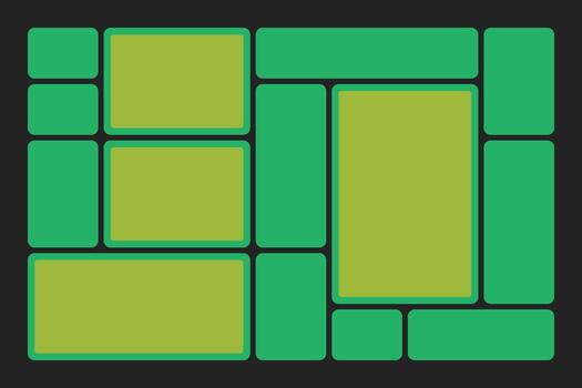 Stylish Bento Grid Designs with Bold Geometric Shapes and Subtle Color Palettes vector