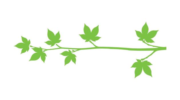 sencillo verde contorno de un rama con abierto hojas. vector