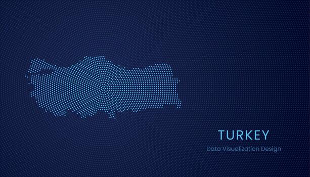 Turquía punteado digital mapa para datos visualización diseño vector