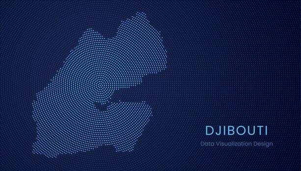 Djibouti dotted digital map for data visualization design vector