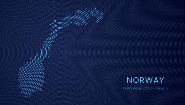Norway dotted digital map for data visualization design vector