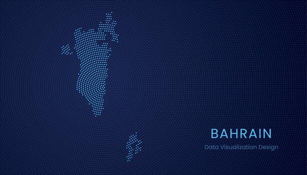 bahrein punteado digital mapa para datos visualización diseño vector