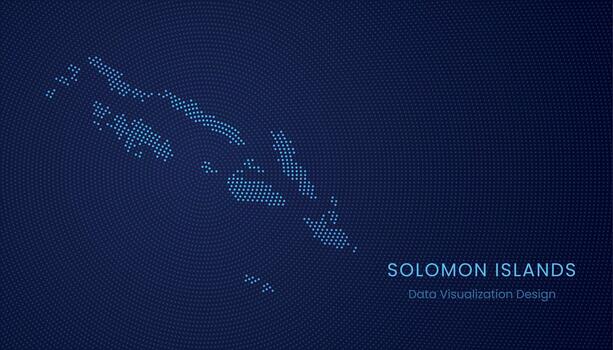 Solomon Islands dotted digital map for data visualization design vector