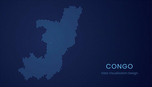 Congo dotted digital map for data visualization design vector