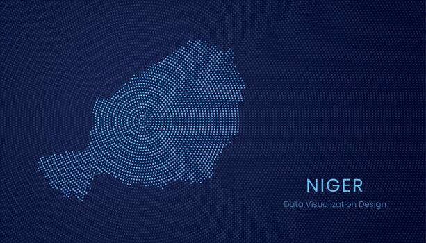 Niger dotted digital map for data visualization design vector