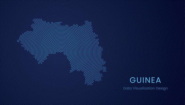 Guinea dotted digital map for data visualization design vector