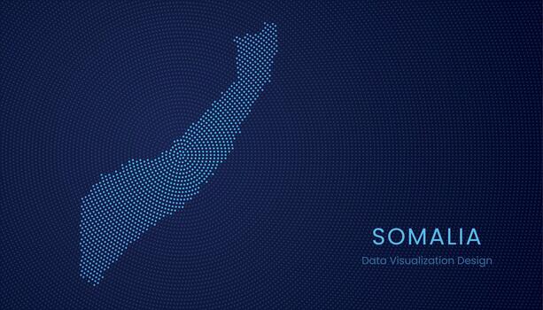 Somalia dotted digital map for data visualization design vector