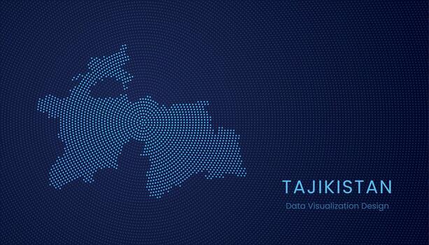 Tajikistan dotted digital map for data visualization design vector