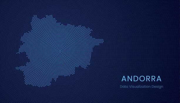 Andorra dotted digital map for data visualization design vector