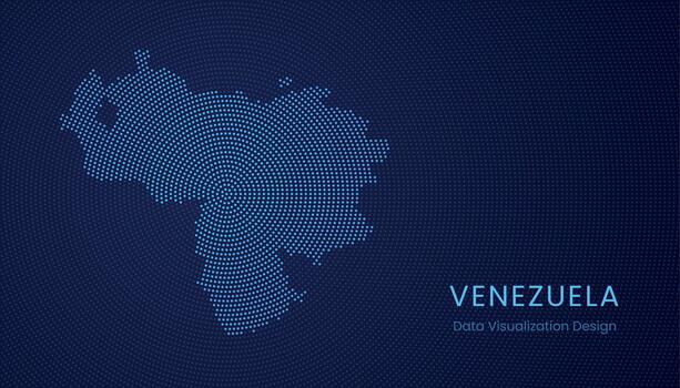 Venezuela dotted digital map for data visualization design vector