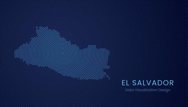 El Salvador dotted digital map for data visualization design vector