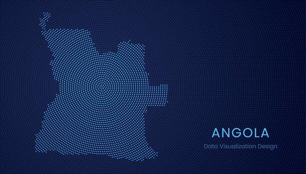 Angola dotted digital map for data visualization design vector