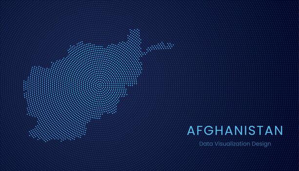 Afghanistan dotted digital map for data visualization design vector