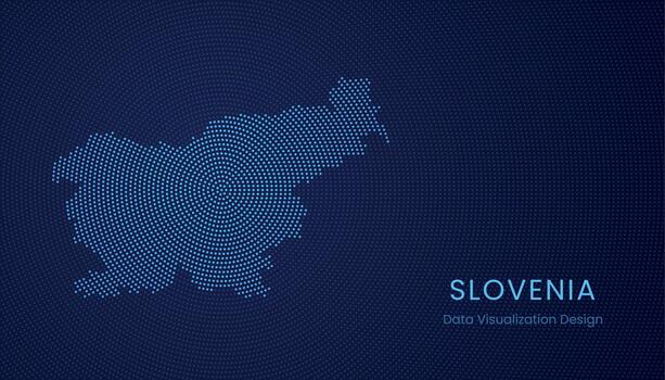 Eslovenia punteado digital mapa para datos visualización diseño vector