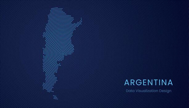 Argentina dotted digital map for data visualization design vector