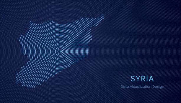Siria punteado digital mapa para datos visualización diseño vector