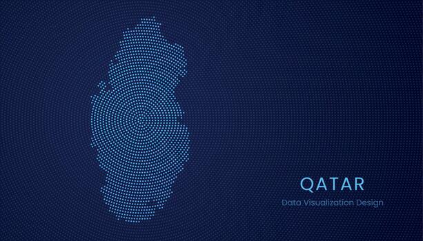 Qatar dotted digital map for data visualization design vector