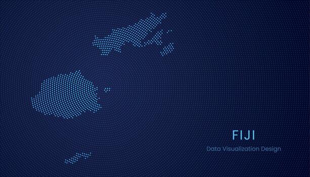Fiji dotted digital map for data visualization design vector