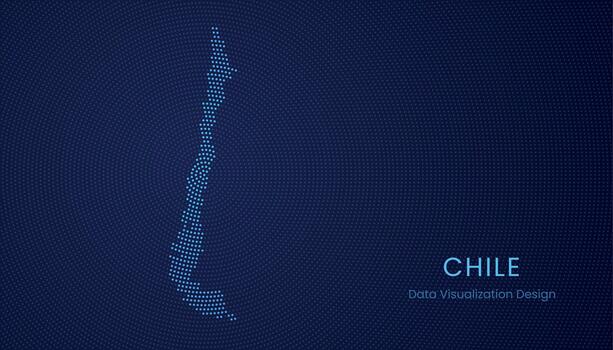 Chile dotted digital map for data visualization design vector