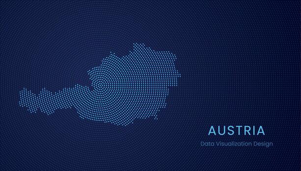 Austria dotted digital map for data visualization design vector