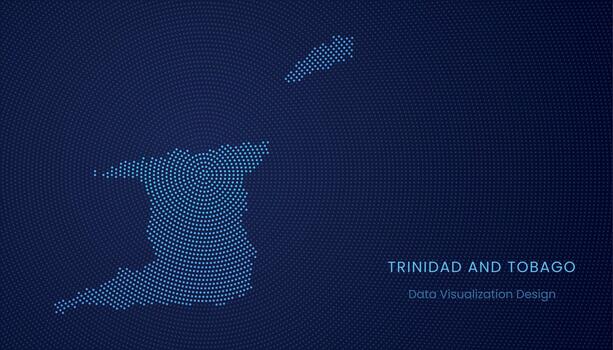 Trinidad and Tobago dotted digital map for data visualization design vector