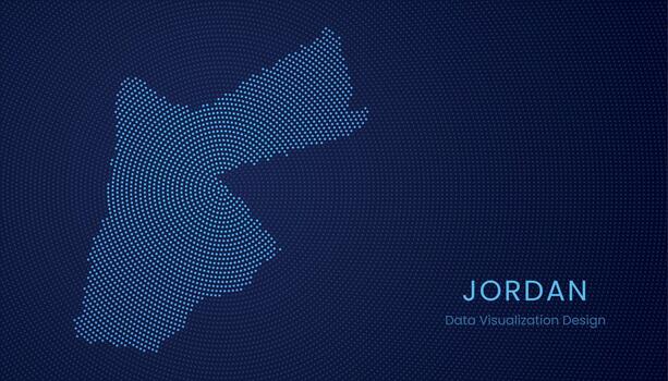 Jordan dotted digital map for data visualization design vector