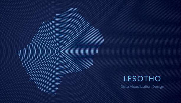 Lesoto punteado digital mapa para datos visualización diseño vector