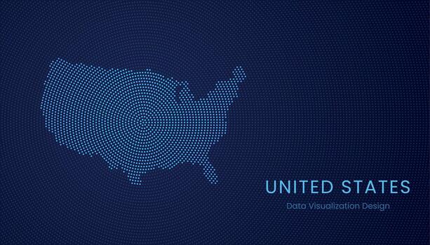 unido estados punteado digital mapa para datos visualización diseño vector