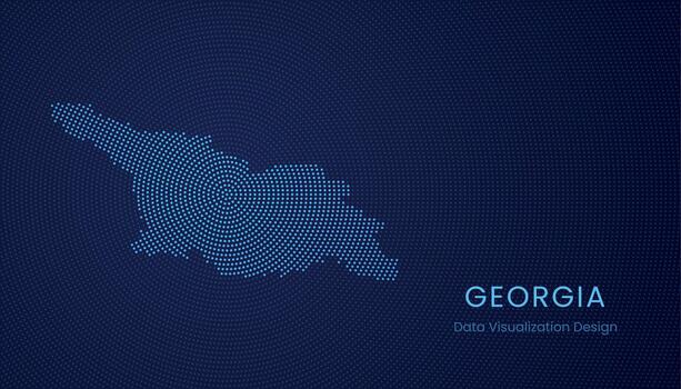 Georgia dotted digital map for data visualization design vector