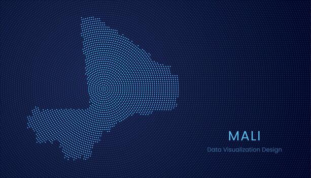 Mali dotted digital map for data visualization design vector
