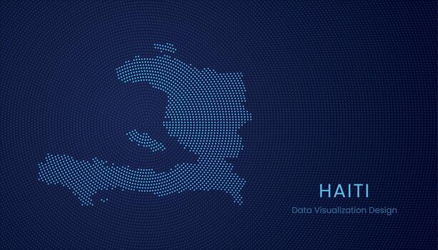 Haiti dotted digital map for data visualization design vector