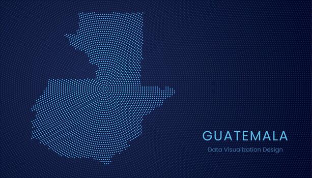 Guatemala punteado digital mapa para datos visualización diseño vector