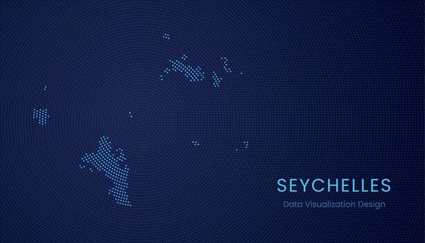 Seychelles dotted digital map for data visualization design vector