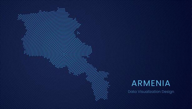 Armenia dotted digital map for data visualization design vector