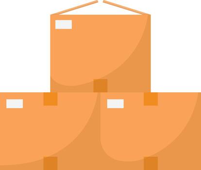 Stack of Cardboard Boxes Flat Illustration. Clean Icon Design Element on Isolated White Background vector