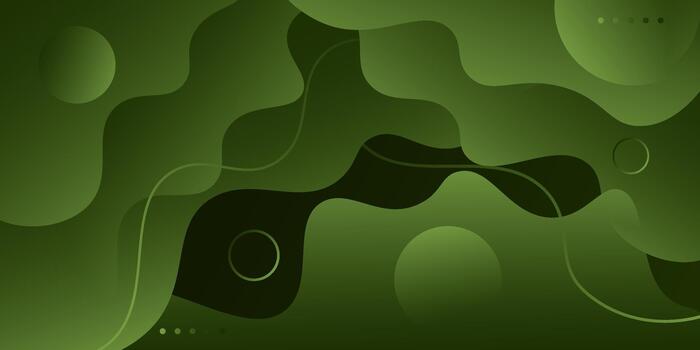 Abstract fluid waves on a dark green background. Dynamic color design with a trendy fluid pattern concept. EPS10. vector