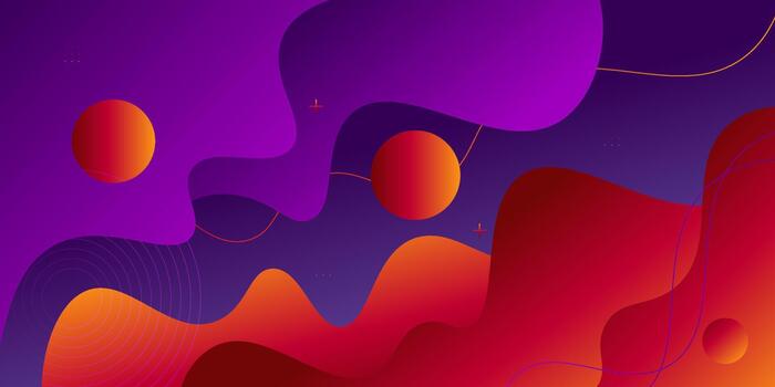 Abstract orange gradient wave fluid pattern on a purple background. Simple and trendy horizontal banner concept background. eps10 vector