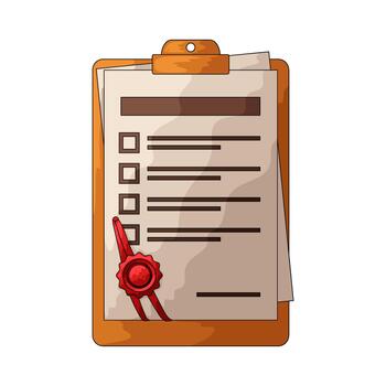 Clipboard Checklist with Seal of Approval vector