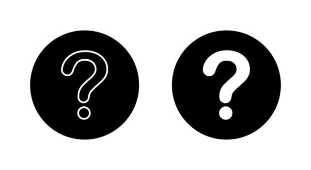 Question mark icon in black circle. FAQ and support symbol. Inquiry and ask sign vector