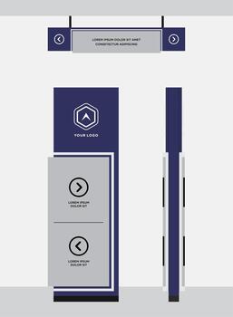 stand Tower display advertising on gray color background vector