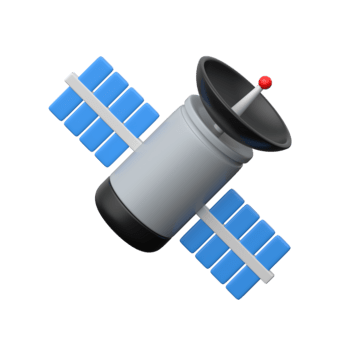 realista 3d satélite ícone, global comunicação, sinal transmissão, e Internet conexão png