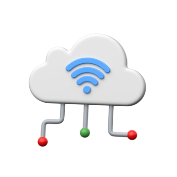 modern 3d moln ikon med ansluten knutpunkter representerar moln datoranvändning, internet png
