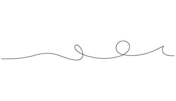 Black continuous line drawing of a roller coaster track with loops and a wave shape line art vector